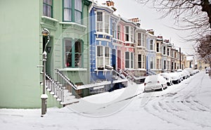 House street england snow winter