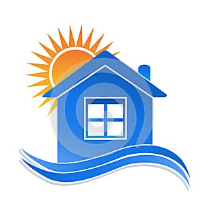 House sun and waves logo photo