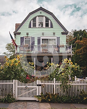 House with sunflowers in Kingston, New York