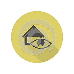 house supervision long shadow icon. Simple glyph, flat vector of web icons for ui and ux, website or mobile application