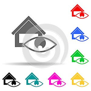 house supervision multi color style icon. Simple thin line, outline vector of web icons for ui and ux, website or mobile