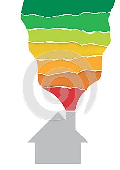 House symbol with Energy performance scale.