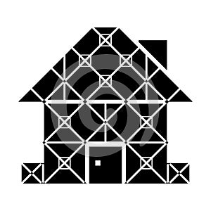 House symbol with framed facade