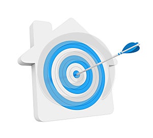 House Target Sign Isolated House Hunting Concept