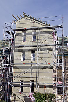 House thermal insulation with mineral rockwool