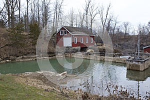 House at the top of a water dam