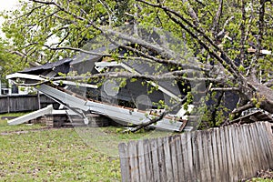 House with tornado damage