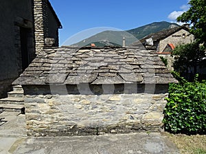 House with traditional chimney in LÃ¡rrede. Huesca. Spain.