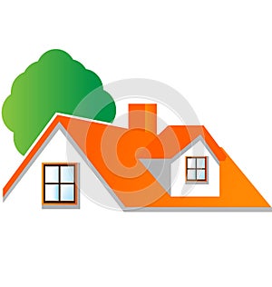 House with tree logo vector