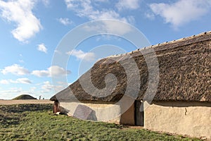 House and tumulus from Bronze age period in Borum Eshoj, Denmark