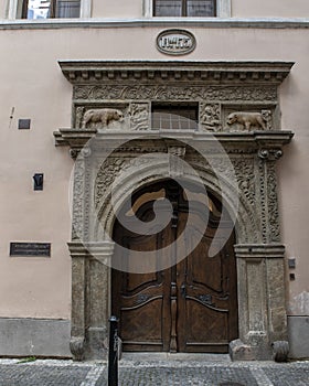 House of the Two Golden Bears, Old Town area Prague, Czech Republic