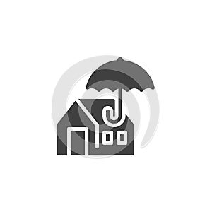 A house and umbrella vector icon