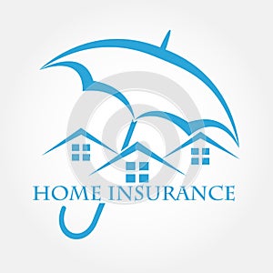 House with umbrella vector icon.