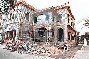 House under construction. Vietnam