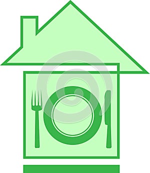 House and utensil silhouette