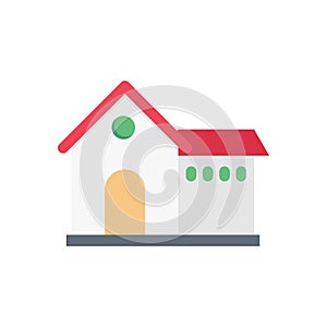 House vector flat color icon
