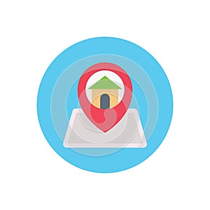 House vector flat color icon