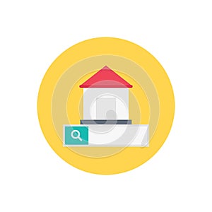 House vector flat color icon