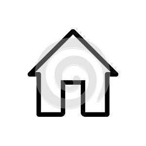 House vector icon. Black and white home illustration. Outline linear house icon for mobile applications.