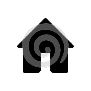 House vector icon. Black and white home illustration. Solid linear house icon for mobile applications.