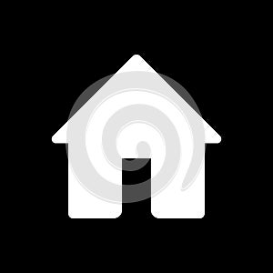 House vector icon. Black and white home illustration. Solid linear house icon for mobile applications.