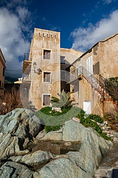 House in the village of Erbalunga, Cap Corse in Corsica France