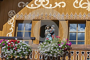 This house wall is a clock cuckoo clock from the Black Forest