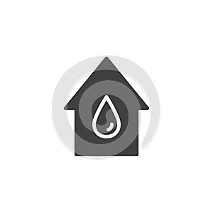 House with water drop vector icon