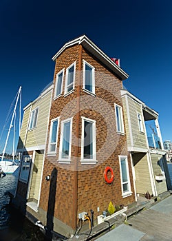 House on the water. Economical living in overcrowded city