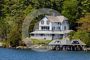 House on the water in Lake George