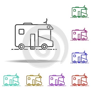 House on wheels dusk icon. Elements of Summer holiday & Travel in multi color style icons. Simple icon for websites, web design,