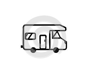 House on wheels. Symbol on a white background. Vector