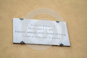 House where lived Dostoevsky in Florence, Italy