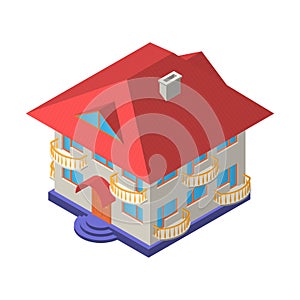 House on white background. Isometric vector illustration