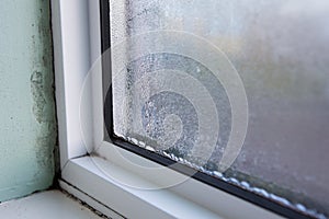 House Window With Damp And Condensation