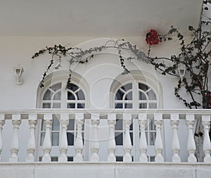 House and window with flowers on Zakynthos