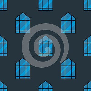 House windows elements flat style glass frames seamless pattern background construction decoration apartment vector