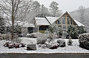 House in Winter Snow