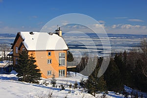 House in Wintry landscape