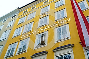 The house in Wolfgang Amadey Mozart was born, Salzburg, Austria