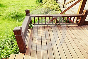 house wooden deck wood outdoor backyard patio in garden