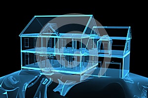 House xray blue transparent