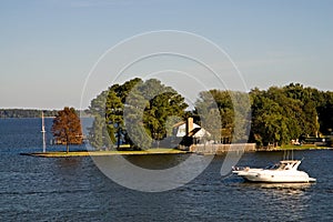 House with Yacht on the Point