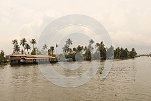 Houseboat in Alleppey backwaters Kerala India
