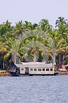 A houseboat on the backwaters of Kerala, India