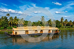 Houseboat on Kerala backwaters, India