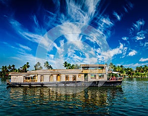 Houseboat on Kerala backwaters, India