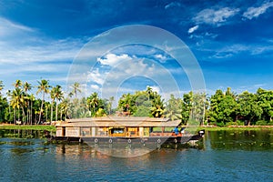 Houseboat on Kerala backwaters, India photo