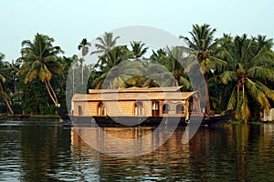 Houseboat on Kerala backwaters, India