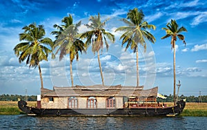 Houseboat on Kerala backwaters, India photo